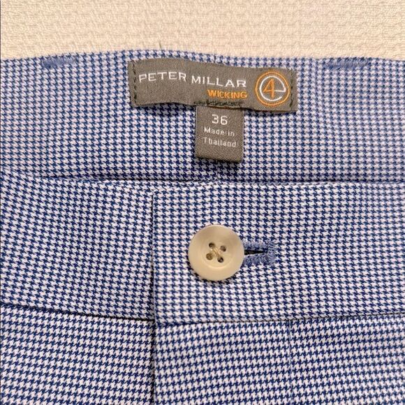 Peter Miller Blue White Micro Houndstooth Print Business Casual Golf Short - Picture 11 of 13